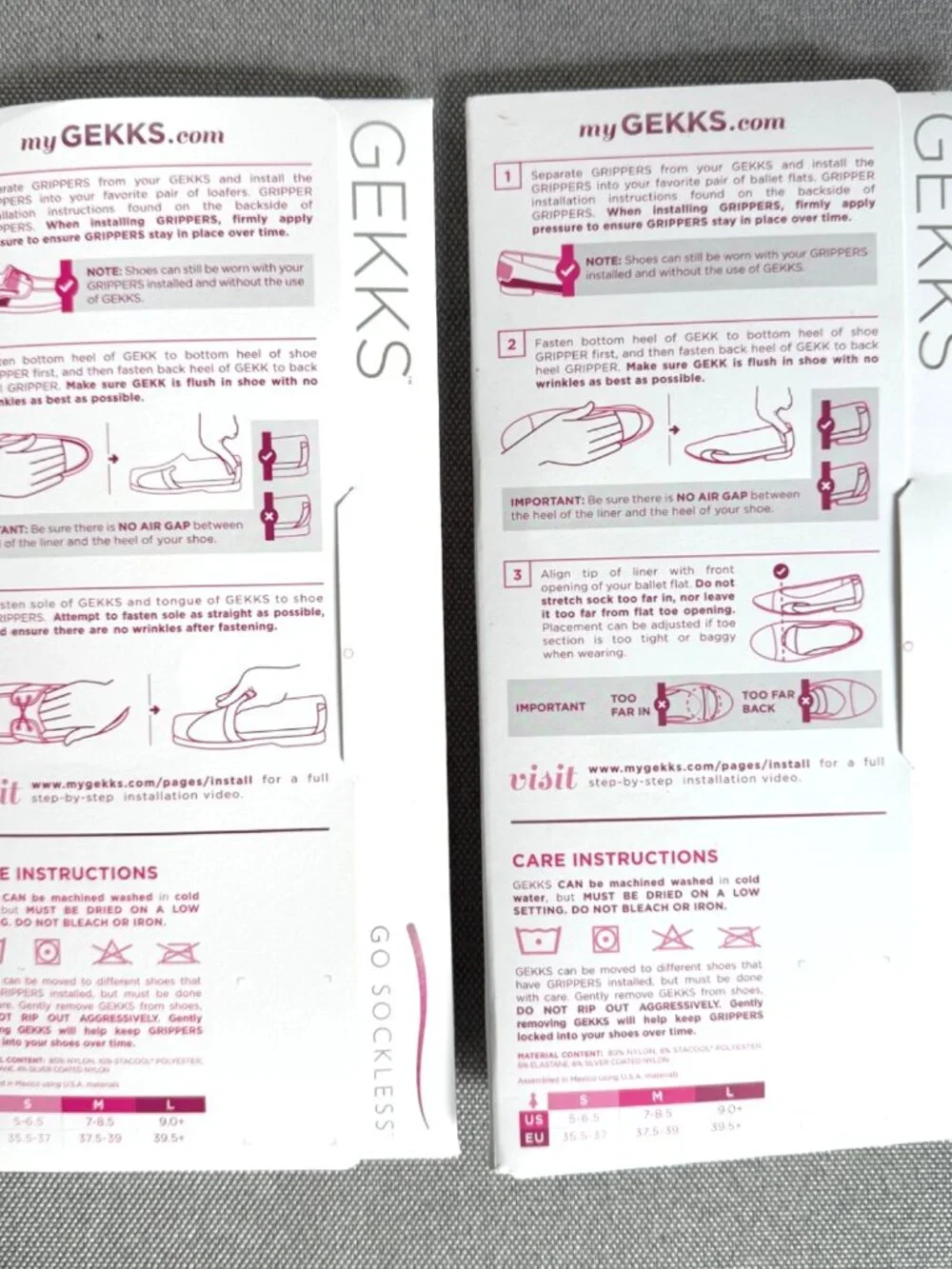 GEKKS No Show Shoe Liners M 7-8.5 Ballet + Loafer Breathable Sockless